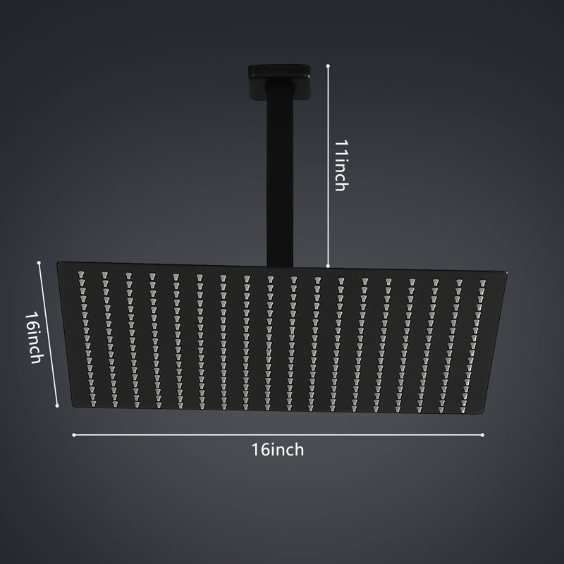 Pomme de douche fixe Rain, Noir mat