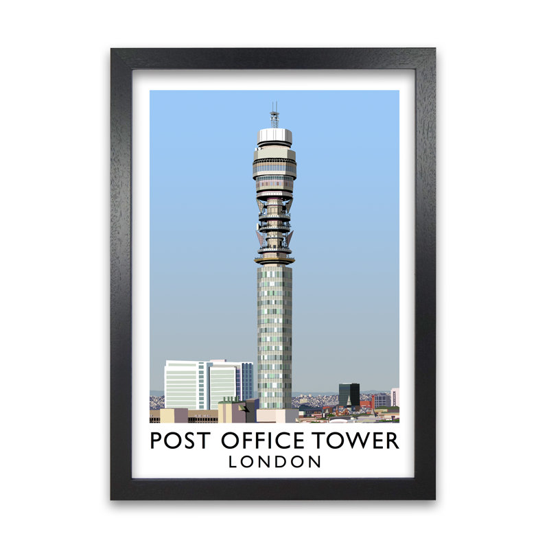 Post Office Tower London by Richard O'Neill - Single Picture Frame Print, 841 cm H x 594 cm W, Black