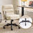 24.4 Inch Upholstered Swivel Office Chair With Leg Pegs And Wheels-1753660965