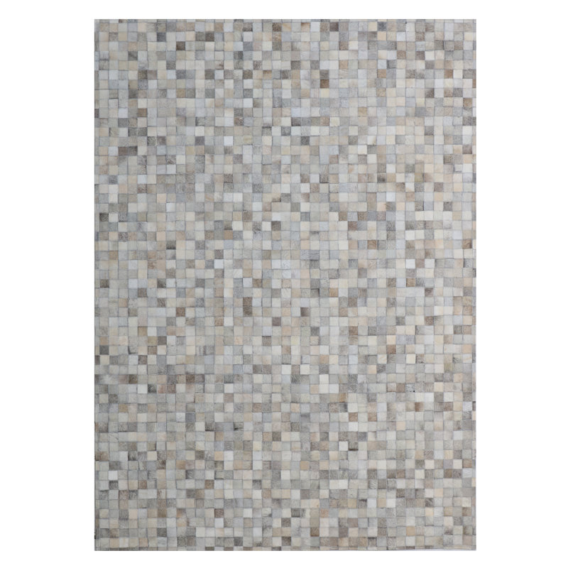 Tapis gris / noir à motif géométrique touffeté à la main, Rectangle 8 pi x 11 pi