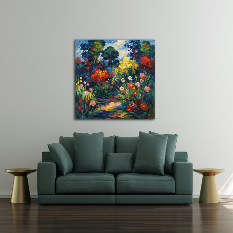 Winding Through The Garden, 36" H x 36" W