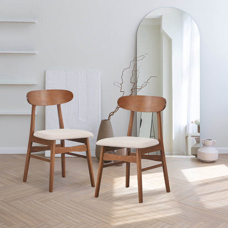 Chaise d'appoint rembourrée Caveney, Naturel