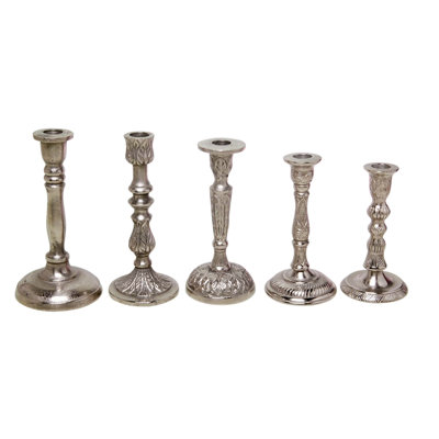Ensemble de petites chandelles en métal 5 pièces
