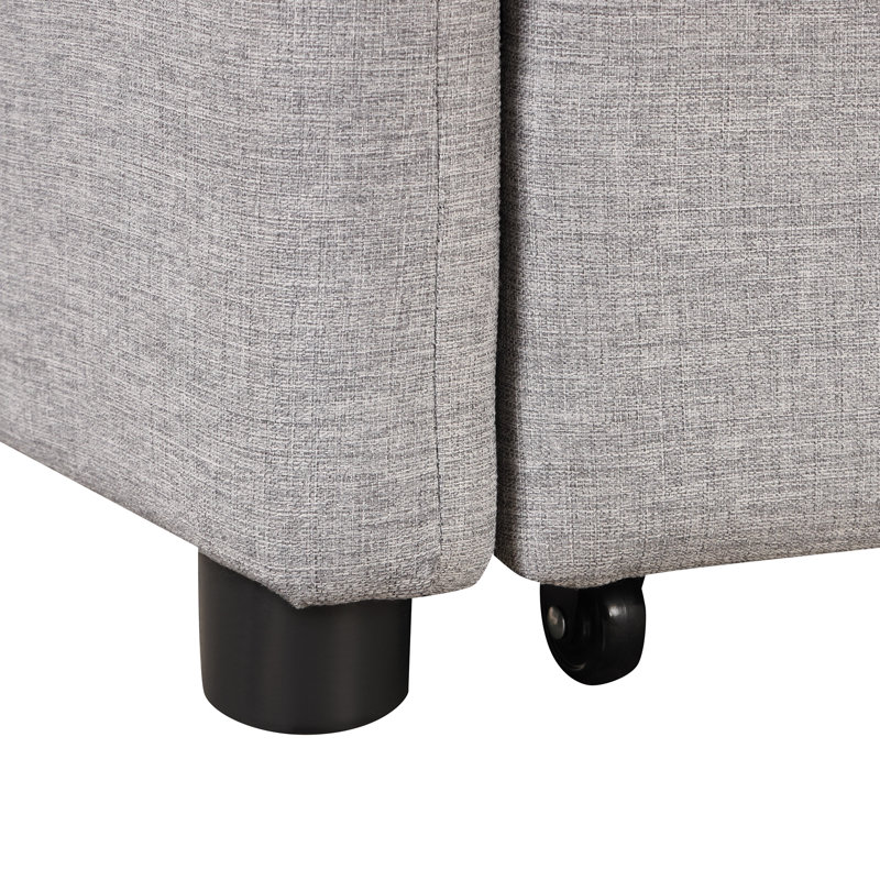 3-in-1 Convertible 41.5'' Sleeper Sofa Chair, Gray Linen