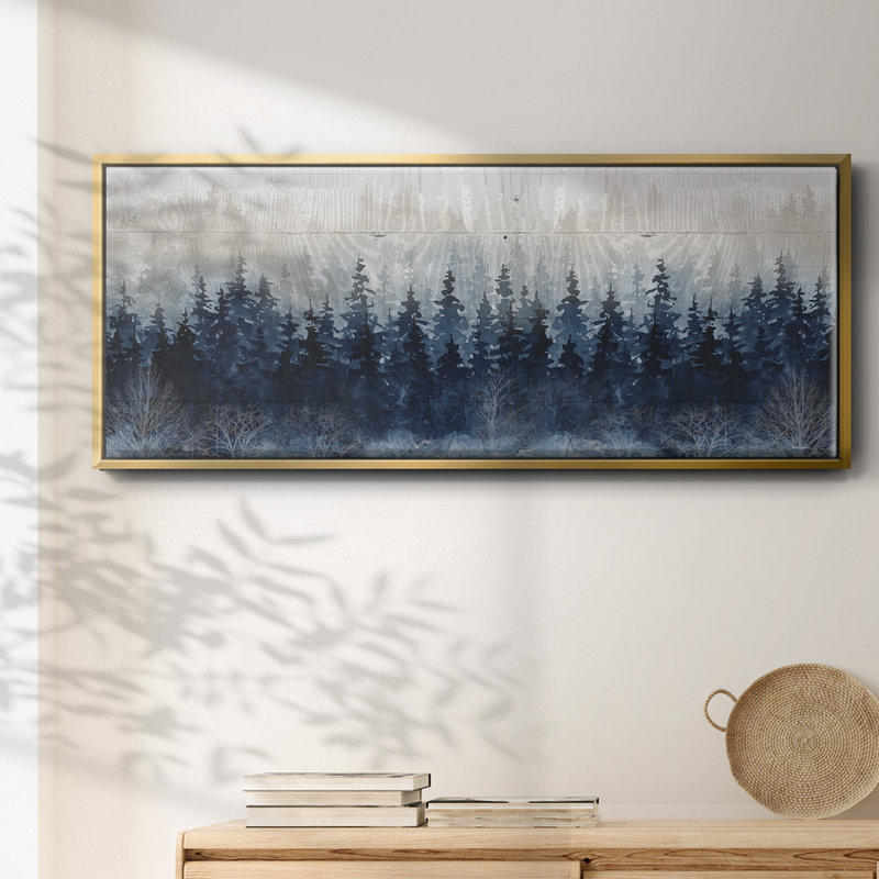 Misty Indigo Forest - toile encadrée, H 8 po x l 20 po