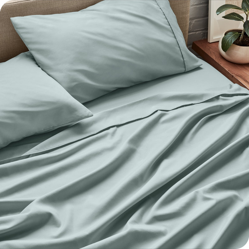 Ensemble de draps en microfibre Bare Home, Ensemble de draps pour lit double + un drap-housse, Olive