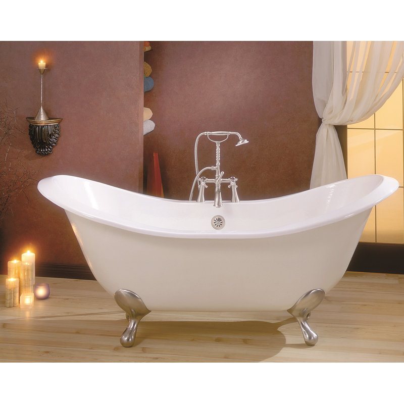 Regency 72'' L Soaking Bathtub, White Interior with White Exterior, Chrome