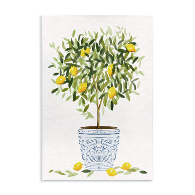 Lemon Tree Detailed Planter Wall Plaque Art by Ziwei Li