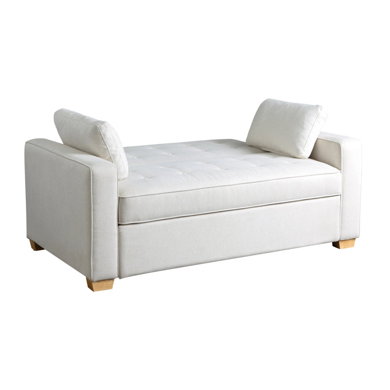 Barton 66.5'' Upholstered Sleeper Sofa, Oyster Performance Microfiber