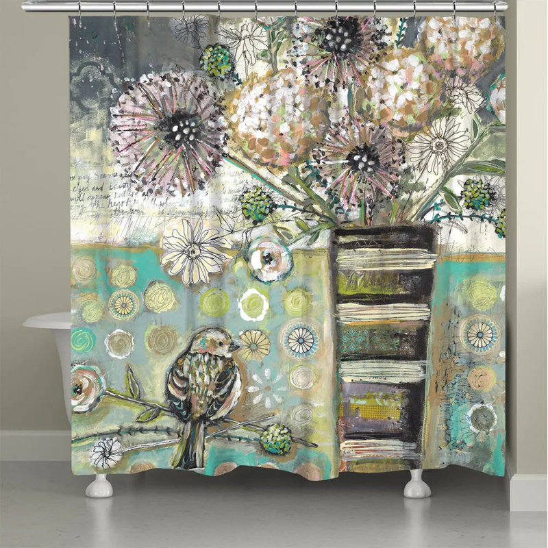 Genevre Floral Shower Curtain, 71" H x 74" W