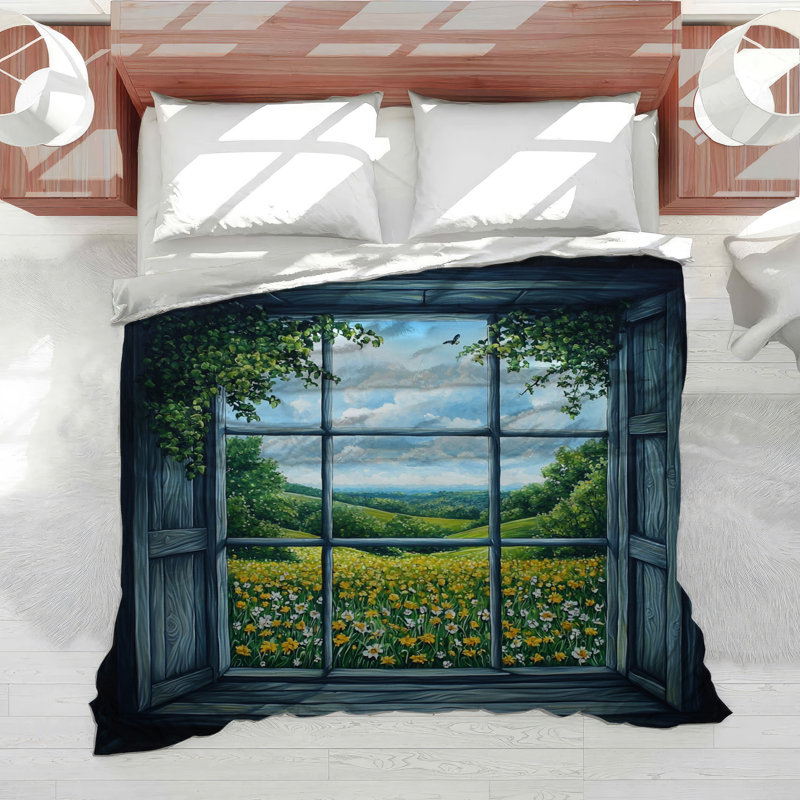 Édredon vue de fenêtre avec fenêtre, Édredon grand