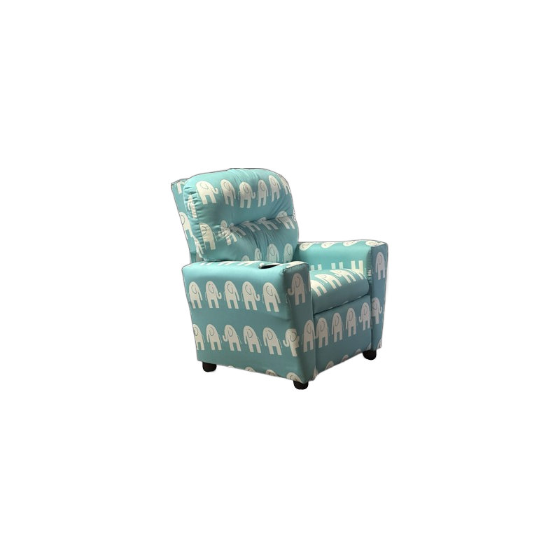 Dolansky Upholstered Recliner, Teal/White Geometric 2