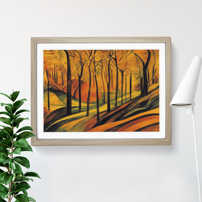 Ethereal Autumn Forest - Framed Print, 34cm H x 46cm W x 2cm D, Oak