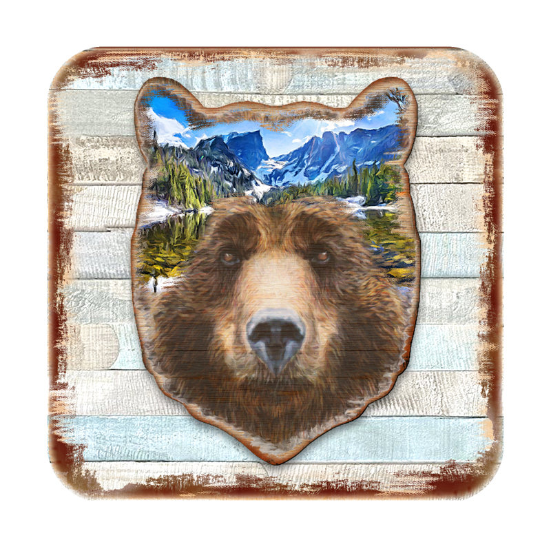 Sous-verre fait à la main Bear Face