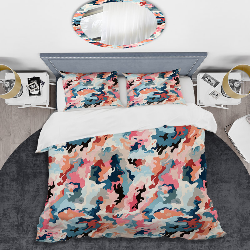 Ensemble de housse de couette Soft Color Fusion Ideational, Housse de couette pour très grand lit et 2 très