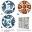 Carreaux de la Méditerranée en bleu rétro - impression de 3 pièces-1745331887-1745331884