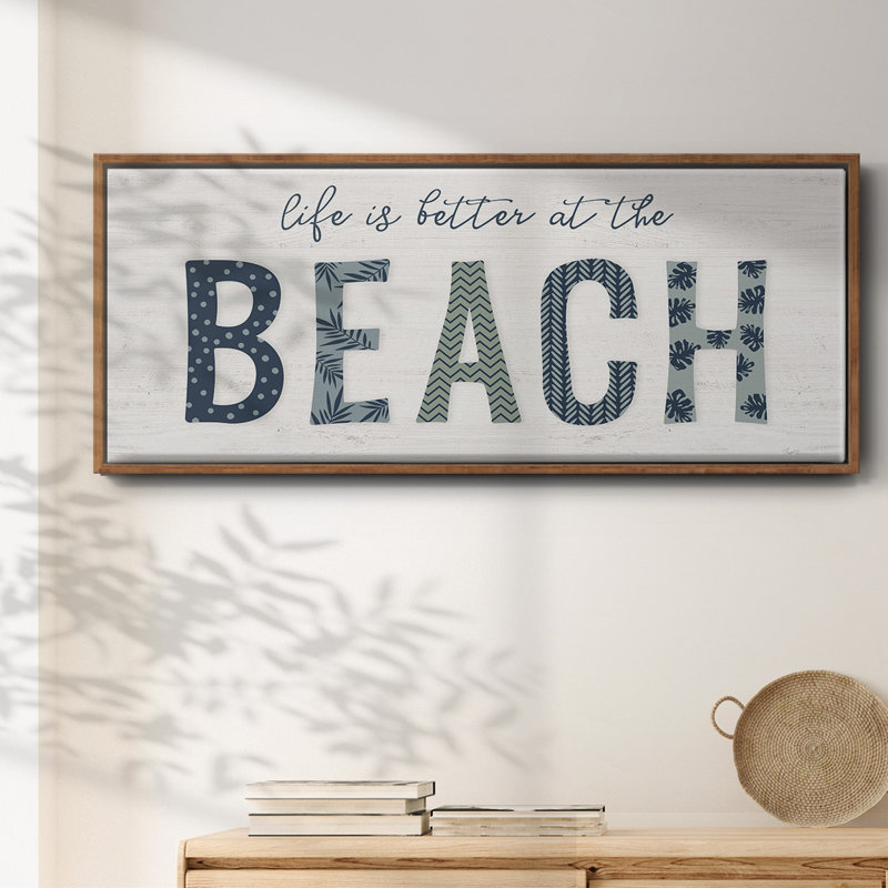 Beach Better - toile encadrée, H 12 po x l 30 po
