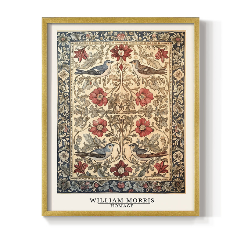 WM MORRIS Series CCCXCI Framed Print - Solid Wood, H 21 po x l 17 po, Doré