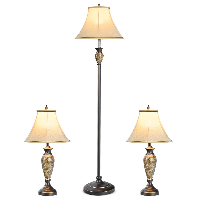 61'' Traditional Floor & Table Lamp Set
