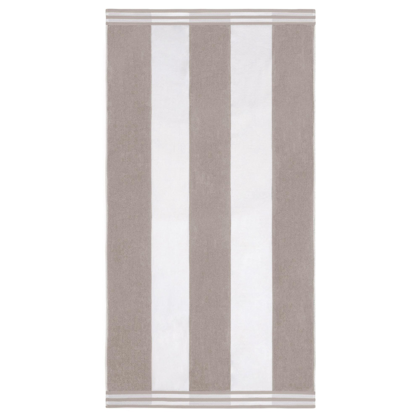 Calheta Cotton Oversized Cabana Stripe Beach Towels, Light Gray, 1