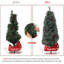 Arbre de Noël artificiel 4,5 pieds avec 85 lumières claires, minuterie, pommes de pin et base de traîneau pour la porte d'entrée, porche, maison de Noël 4,5 pi