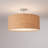 Stretch Semi Flush Mount, Burlap Shade, Satin Nickel-126002932