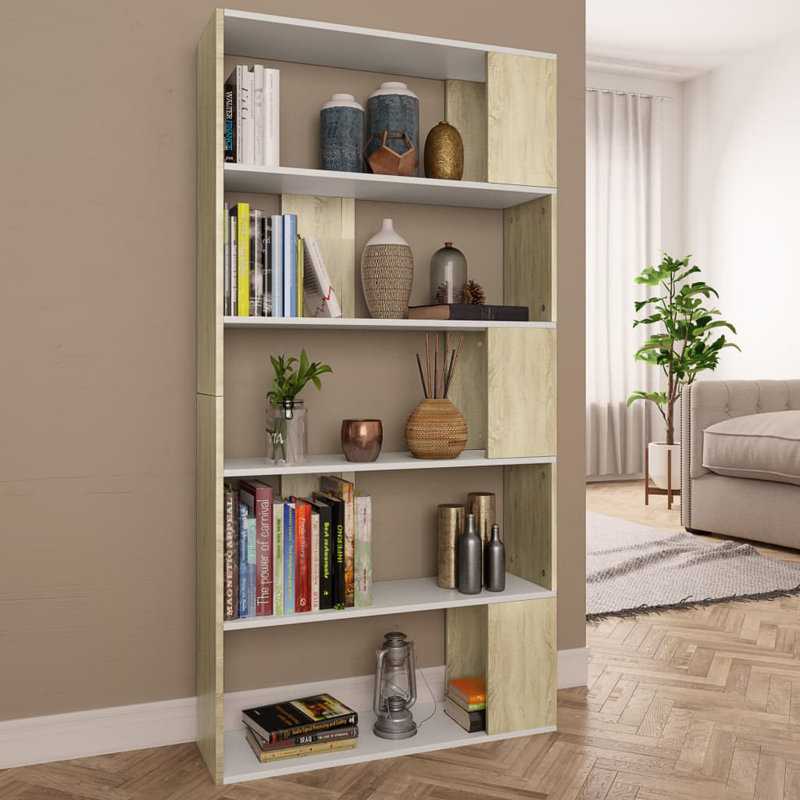 Aleccia 159cm H Bookcase, 159cm H x 80cm W x 24cm D, Brown