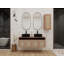 Meuble-lavabo 48 po avec lavabo d'art 2 en céramique et armoire latérale, 4 portes à fermeture douce, montage flottant, contreplaqué (emballage KD)-297127101