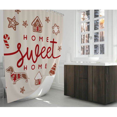 Gingerbread Home Sweet Home Ultra-Thin Lightweight Shower Curtain