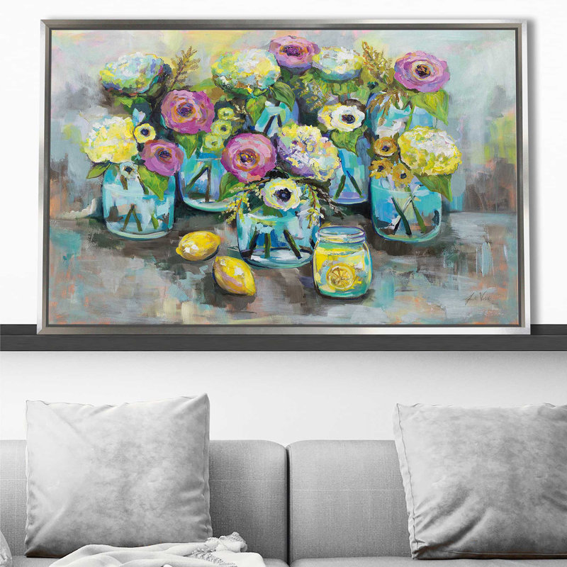 " When Life Gives You Lemons ", Silver Floater Frame, 31.5" H x 51.5" W x 2" D