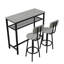 Ensemble de table de bar et de chaises, table carrée avec 2 tabourets, ensemble de pub pour 2 personnes, espace pour la cuisine, petit-déjeuner, salon, salle de fête, gris-712223267-712223266