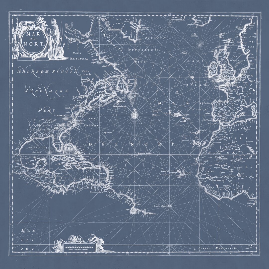 Leinwandbild Mar del Nort Blueprint von Wild Apple Portfolio