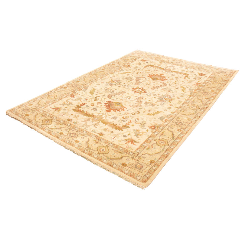 Tapis beige / brun en laine noué à la main Killingworth, Rectangulaire 9 pi x 12 pi 10 po