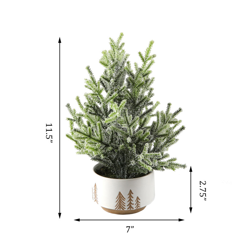 Arbre de Noël givré en pot de bol inversé