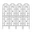 Treillis de jardin en métal 86,7 po x 19,7 po noir antirouille, motif paon pour support de plantes roses