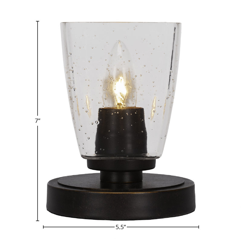 Lampe d'appoint Aneka montrée avec verre, Clair