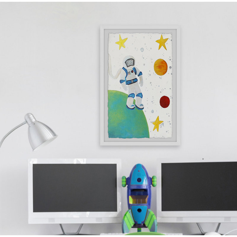 «Astronaut Escapade» par Raymo, reproduction encadrée, H 12 po x l 8 po x P 1,5 po
