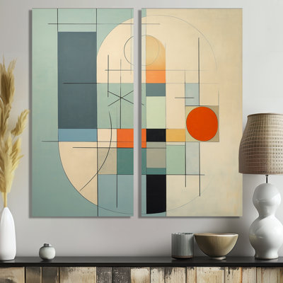 «Serendipity Abstract Mid-Century Geometrics II», art mural moderne bleu