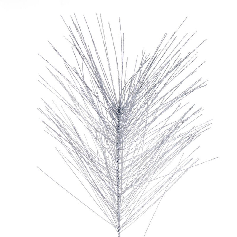 Vickerman 6' Artificial Metallic Pine Needle Garland. Features metallic pine foliage., Silver