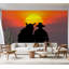 Papier peint de qualité supérieure - Silhouette d'un cowboy au coucher du soleil-1347923774
