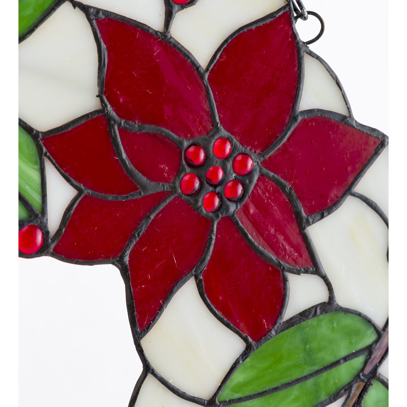 Couronne en faux poinsettia 18 po