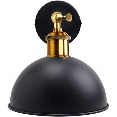 Applique murale vintage industrielle avec abat-jour dôme réglable et bras pivotant, lampe murale rétro câblée pour l'éclairage de la chambre à coucher, du salon, de la cuisine, du café, du bar et du couloir