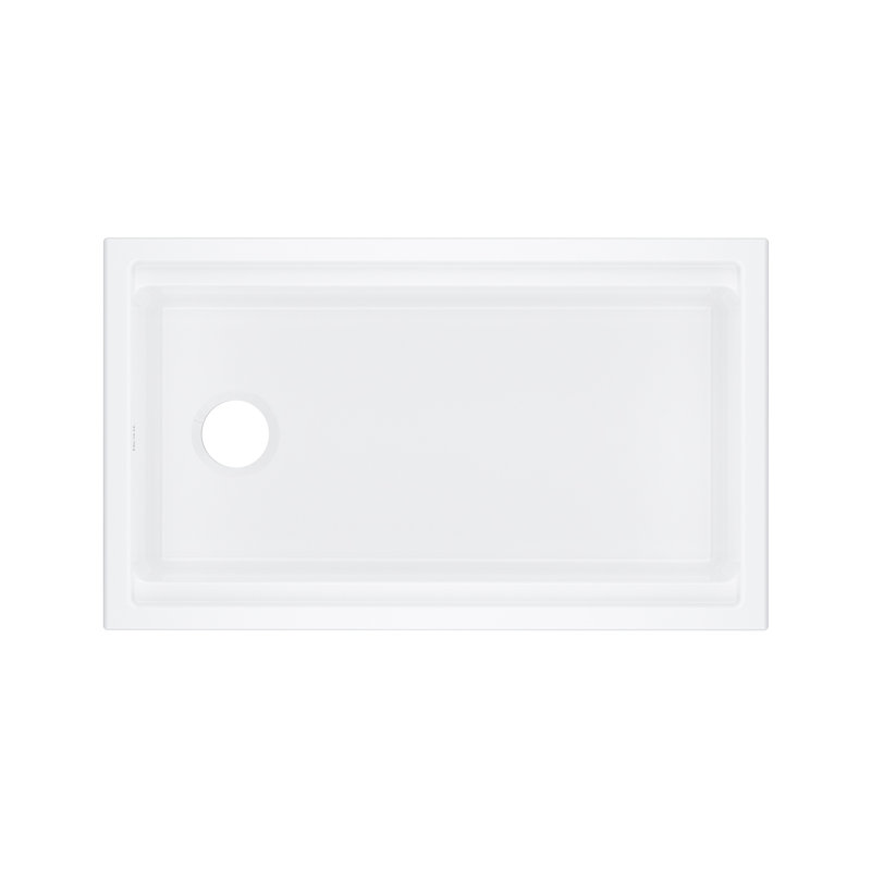 Allia 33" Fireclay Undermount Chef/Workstation Sink, White