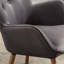 Fauteuil d'appoint à dossier en velours gris froid avec base moderne en bois massif et pieds robustes-2066676187