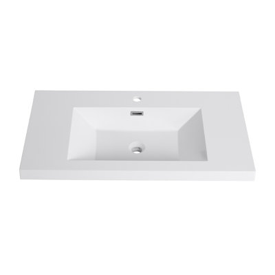 Sleek Contemporary Design 36" Bathroom Resin Sink