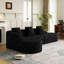 Canapé modulaire incurvé en forme de L de 111,8 pouces, design moderne avec tissu en polyester à poils longs texturé litchi, dossier incurvé avec trois coussins