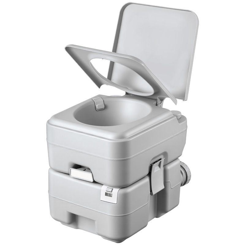 Portable Toilet, 5.3 Gallon Detachable Waste Tank, 120 Flushes, Camping Toilet for Adults, Outdoor Travel Potty with Level Indicator, Carry Bag, Suitable for RV Travel, Camping, Hiking, Boating