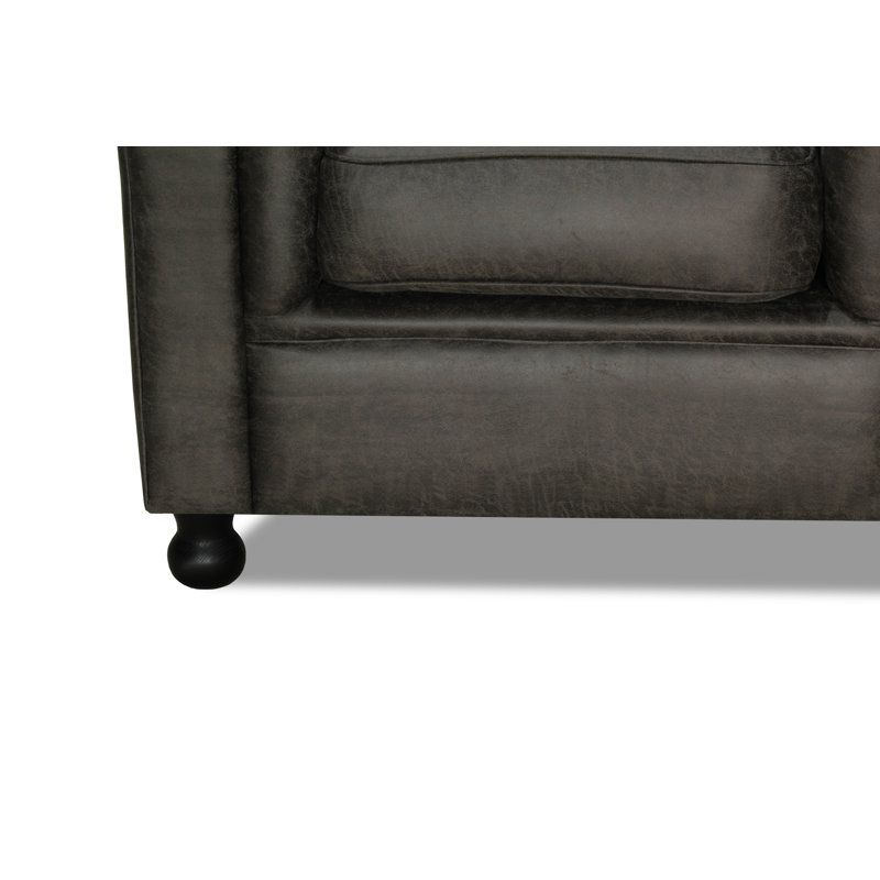 Samuel Upholstered Chesterfield Chair, Charcoal
