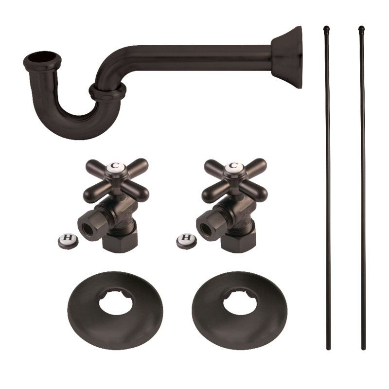 Kingston Brass Trimscape Traditional Plumbing Supply Kit Combo, Brushed Nickel