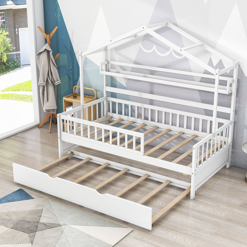 Lit avec rangement Jeremie House, Simple, Blanc